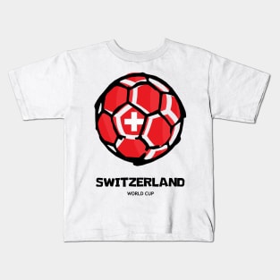 Switzerland Football Country Flag Kids T-Shirt